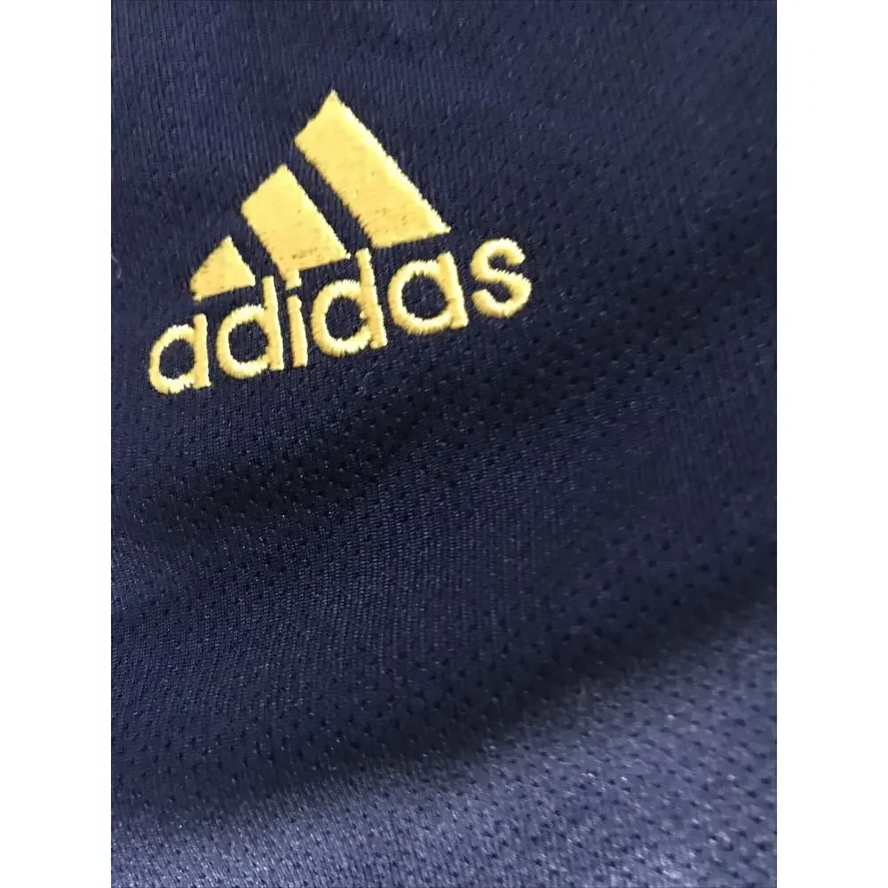 Michigan Wolverines Polo‎ Shirt Mens Large Blue Adidas Climalite Scorch Stretch